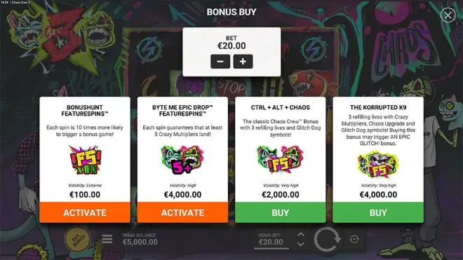 Chaos Crew 3 slot bonus buy