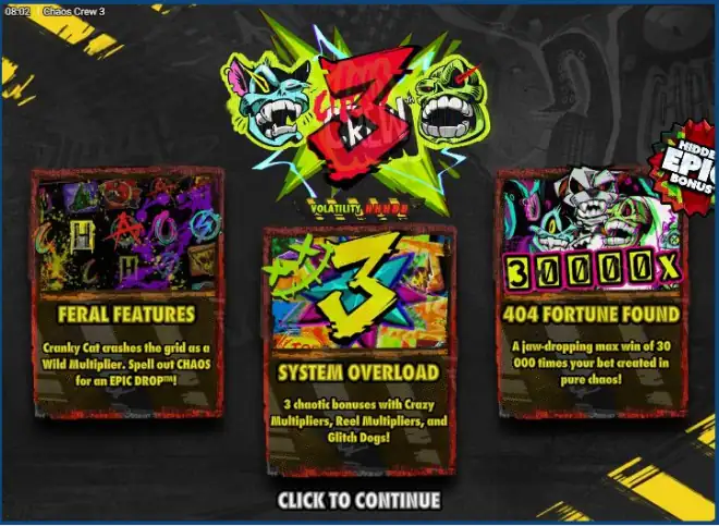 chaos crew 3 slot-feature